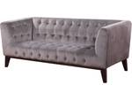 Sofa aus Samt "Vanessa" - Hellgrau Grau - Textil - 82 x 76 x 189 cm