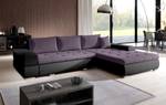 Ecksofa ARZO Schwarz - Violett - Holzwerkstoff - Holz teilmassiv