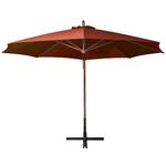 Parasol suspendu 3005780 Orange - Métal - Bois massif - 350 x 290 x 350 cm