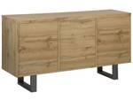 Sideboard TIMBER Grau - Eiche Hell - Breite: 140 cm