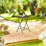 Runder Gartentisch in Rattan-Optik Braun