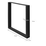 Tischbeine 2er Set 70x72 cm Schwarz Schwarz - Metall - 8 x 72 x 70 cm