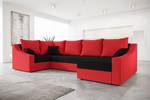 Ecksofa ONG Schwarz - Rot - Ecke davorstehend links