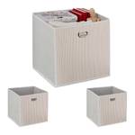 3x paniers de rangement en bambou hauts Blanc