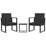 Garten-Lounge-Set (3-teilig) 319198 Schwarz - Metall - Polyrattan - 51 x 73 x 57 cm