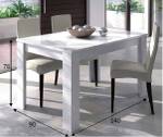 Ausziehbarer Tisch Midland Weiß - Höhe: 77 cm