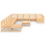 Garten-Lounge-Set (12-teilig) 3009731-1 Braun - Holz