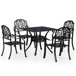 Bistroset (5-teilig) 3011684-2 Schwarz - Metall - 90 x 73 x 90 cm