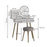 Schminktisch Edda Weiß - Holzwerkstoff - 80 x 121 x 40 cm