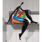 Sculpture femme noire et multicolore Porcelaine - 60 x 70 x 27 cm