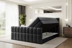 Boxspringbett MIAMI-Z KING Hochglanz Schwarz - Breite: 140 cm