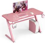 Gamingtisch Z-förmig Pink - Holzwerkstoff - 60 x 70 x 121 cm