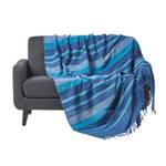 Tagesdecke Morocco gestreift Blau - 225 x 255 cm