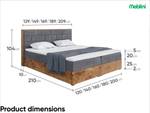 Boxspringbett Lofty 9 Dunkelgrau - Breite: 209 cm - H3