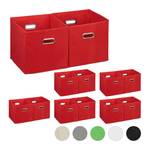 12 x Aufbewahrungsbox Stoff rot Rot - Silber