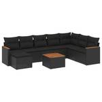 Gartensitzgruppe K5913(9-tlg) Schwarz - Massivholz - 69 x 62 x 62 cm