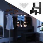 Coiffeuse Charlotte noir, banc & LED Noir