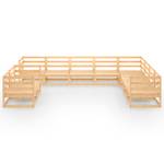 Gartenmöbel-Set (10-teilig) 3009857-1 Braun - Massivholz - Holzart/Dekor - 70 x 67 x 70 cm