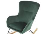 Fauteuil à bascule ELLAN Noir - Vert foncé - Vert - Chêne clair