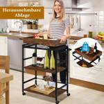 Küchenwagen mit abnehmbarem Tablett Braun - Holzwerkstoff - 40 x 93 x 73 cm
