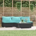 Garten-Lounge-Set (4-teilig) 3013629-2 Schwarz - Blau - Hellblau