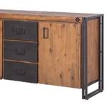 Buffet 2 portes 3 tiroirs WORKSHOP Marron - En partie en bois massif - 180 x 80 x 45 cm