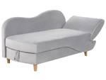 Chaise longue MERI Gris - Gris lumineux - Chêne clair - Accoudoir monté à gauche (vu de face)