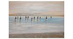 Acrylbild handgemalt Meerpromenade Blau - Braun - Massivholz - Textil - 120 x 80 x 4 cm
