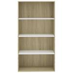 Bücherregal 3016488-3 Braun - Weiß - Holzwerkstoff - 80 x 152 x 30 cm