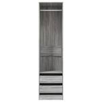 Kleiderschrank 298537-2 Eiche Grau Dekor - Breite: 50 cm