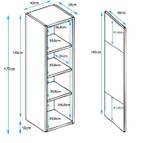 Vitrine Luke V6 Imitation truffier de Sonoma - Blanc - Hauteur : 177 cm