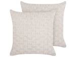 Coussin décoratif TAMNINE Beige - Rose foncé - 45 x 45 cm - Nombre de pièces dans le lot : 2