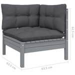 7-tlg. Garten-Lounge-Set mit Kissen Grau Grau