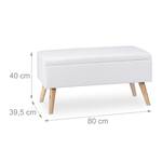 Sitzbank mit Stauraum Braun - Weiß - Holzwerkstoff - Kunststoff - 80 x 40 x 40 cm