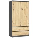 Kleiderschrank S90 2T 2S CLP Grau - Eiche Hell