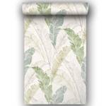 Papier peint rouleau feuilles tropicales Vert - Papier - 53 x 1000 x 1 cm