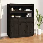 Highboard DE7648 Schwarz - Massivholz - 40 x 117 x 89 cm