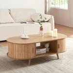 Table basse de salon Nordkapp Beige - Bois manufacturé - 120 x 40 x 55 cm