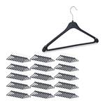 Cintres pour vêtements set de 150 Noir - Argenté - Métal - Matière plastique - 43 x 23 x 1 cm