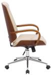 Chaise de bureau Yankton Crème - Imitation noyer