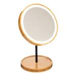Kosmetikspiegel LED, rund, Bambus Beige - Bambus - 7 x 31 x 7 cm