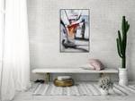 Acrylbild handgemalt Spiegelkabinett Grau - Massivholz - Textil - 80 x 120 x 4 cm