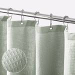 Waffelstrick-Duschvorhang aus Baumwolle Smaragdgrün