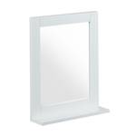 Miroir mural blanc avec rangement Blanc - Bois manufacturé - Verre - 40 x 49 x 10 cm