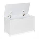 Coffre de rangement blanc avec couvercle Blanc - Bois manufacturé - 80 x 45 x 40 cm