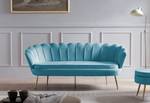 Muschelsofa Orizari Blau - Textil - 180 x 78 x 76 cm