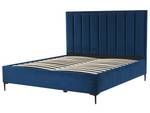 Lit double SEZANNE Noir - Bleu - Bleu marine - Largeur : 190 cm