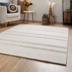 Handwebteppich Habo Breite Streifen Beige - 200 x 200 cm