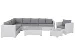 Set de jardin XXL Gris - Blanc - Polyrotin - 325 x 65 x 220 cm