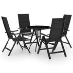 Bistro-Set-k192 ( 5-tlg ) Schwarz - Massivholz